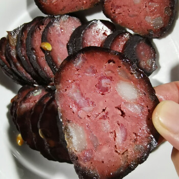 湖南特产猪肉丸子血丸子血圆子猪血粑血豆腐农家手工柴烟熏 800g4个