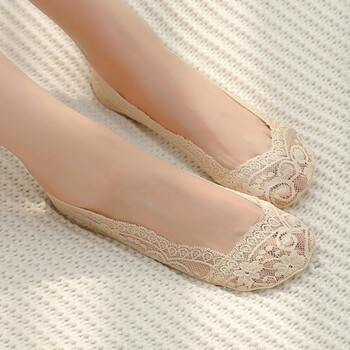 sinihuaji蕾丝花边船袜女隐形短袜韩版夏季薄款浅口袜子2双颜色随机