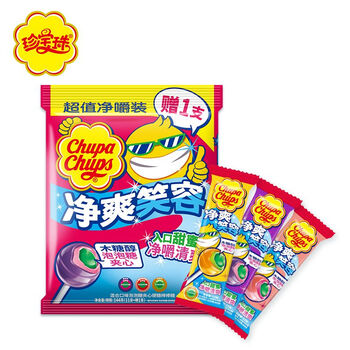 xywlkj珍宝珠棒棒糖夹心泡泡糖净爽笑容木糖醇泡泡糖水果味休闲零食