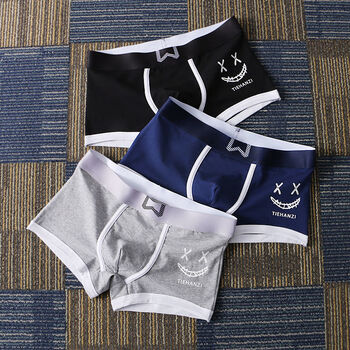 秉藜男生内裤纯棉青年高中生青少年四角裤宽松透气裤衩男人短裤头底裤