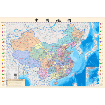 中国地图·世界地图（学生版 防水 耐折 撕不烂地图） 0.864米*0.576米