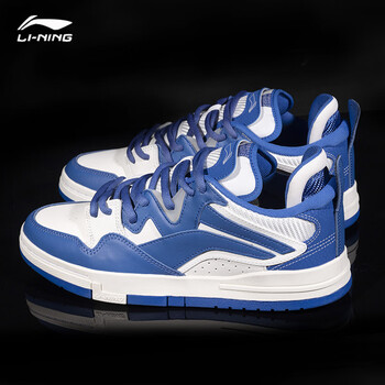 2023秋季新款白生胶流时尚休闲运动鞋子男 白蓝(送白色鞋带aect013-2)