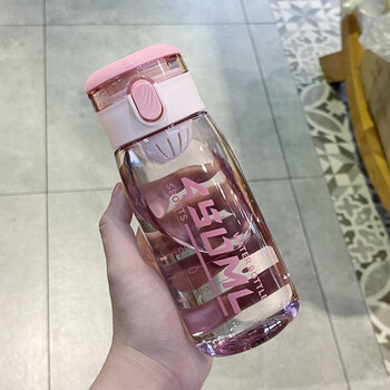 60狂暑季特百惠商场同款学生水杯防摔耐高温pp材质塑料杯子透明好看