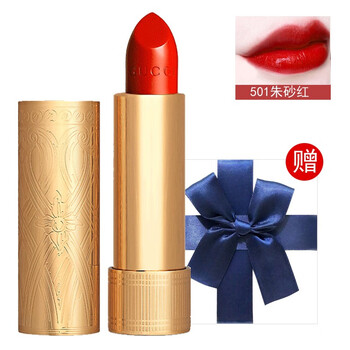 古驰(gucci)口红新款金管绿管小碎花唇膏 金管501# 朱红色