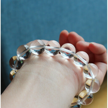 收藏级  天然白水晶手链男女款情侣 圆珠原石手串 白色 白色 20mm  白