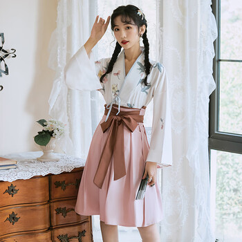 阮鸢汉服日常短裙春季新款女装汉元素子中国风改良版连衣少女短套装