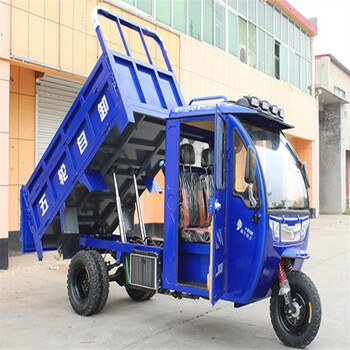 全新汽油三轮摩托车双人半封闭棚车175-350c货运农用五轮载重自卸