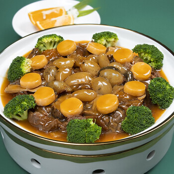 海味酒店餐饮海参鲜贝蹄筋鲍汁鲍鱼家庭款1300g山珍烩海味净重23斤2盒