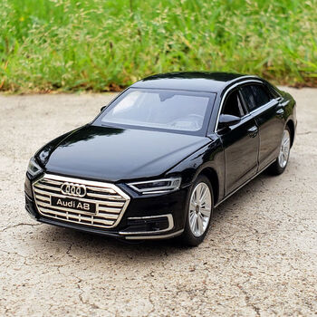 桑菽1:32奥迪a8合金车模六开门仿真金属车模收藏摆件带避震车玩具