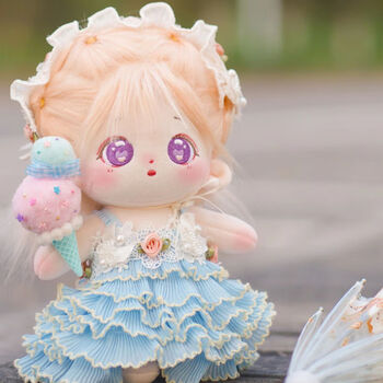 棉花娃娃20cm裸娃网红炸毛人形娃娃可爱女娃送同学女生闺蜜礼物人形