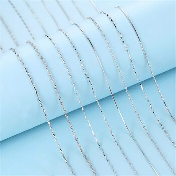 慕麒麟优雅百搭项链银链子无吊坠925锁骨颈链盒子细链裸链素链蛇骨