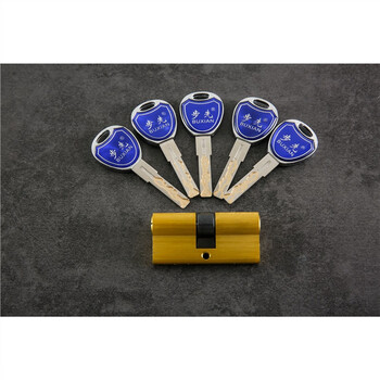 防盗门超c级锁芯 超d级多彩钥匙滴胶双面叶片老式通用进户门 32.5 52.