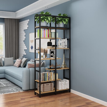 五庭门铁艺隔断架简约收纳架置物架书架屏风展示架办公室储物架装饰