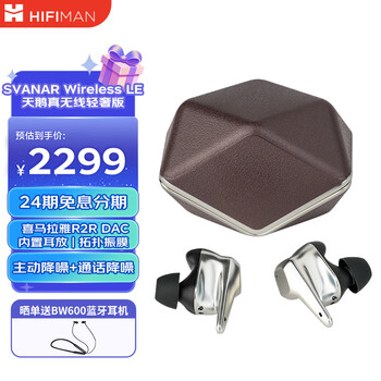 HIFIMAN（海菲曼）Svanar Wireless LE天鹅真无线 主动降噪蓝牙耳机 入耳式无线耳机 HIFI音质 蓝牙5.2	
