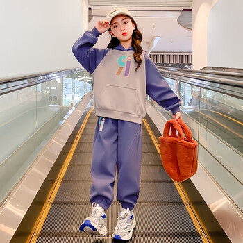 沣宁儿童春秋套装新款中大童女装韩版12岁女孩衣服卫衣运动服两件套