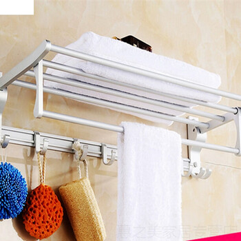 打孔浴室挂毛巾架卫生间挂件洗手间浴巾架厕所冲凉房洗澡间置物架