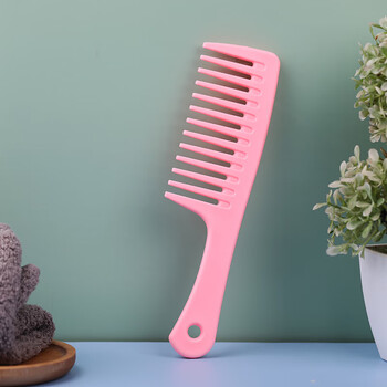 倍诗琪大齿梳子宽齿梳女士长发卷发梳网红款大号头梳防家用塑料 粉色