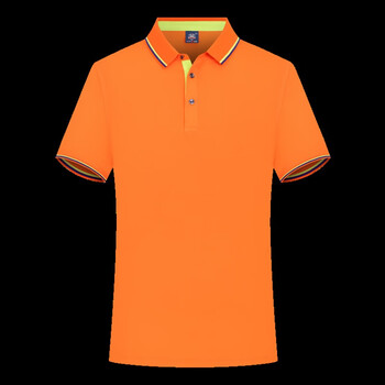 时尚polo衫男短袖新款夏季时尚穿搭纯色t恤中青年商务休闲男polo衫 橘