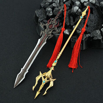 斗罗大陆唐三修罗神剑 动漫周边小三挂件唐晨魔剑22cm神器海神三叉戟