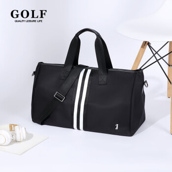 高尔夫（GOLF）旅行包防泼水加大容量行李包男女士健身包撞色手提单肩斜挎包时尚 黑色