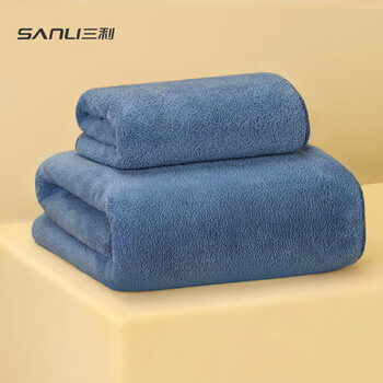 【三利】品牌加大款毛巾浴巾2件套装，价格稳定且合理，吸水性能卓越
