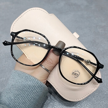 网红同款透明幼圆眼镜框时尚全框素颜质感合金镜框光学眼镜架初中生