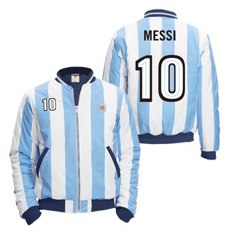 聚星动力阿根廷国家队官方商品丨新款加棉棒球服梅西足球迷周边外套冬