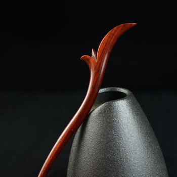 小叶紫檀木发簪流苏轻奢设计精致簪子木质盘发簪子