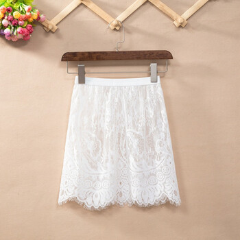勾花缕空蕾丝半身裙中长款女秋冬高腰网纱透视内搭衬裙打底裙短裙仓梵