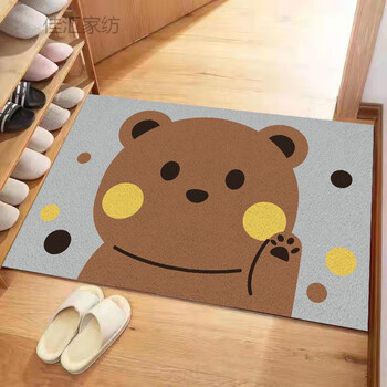 地垫门口入户门吸水防滑耐脏脚垫卧室厨房卫生间进门浴室地垫卡通棕熊