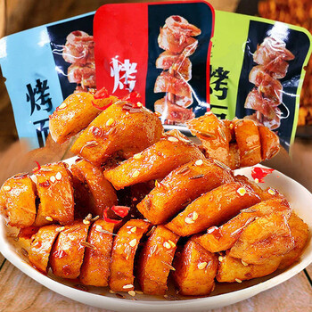 烤面筋串辣条香辣烧烤味豆干手撕素肉即食网红休闲办公室零食小吃大