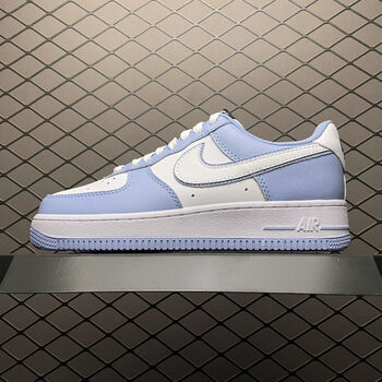 af1 low空军一号低帮蓝白头层皮气垫缓震轻便运动休闲板鞋高品质 蓝白