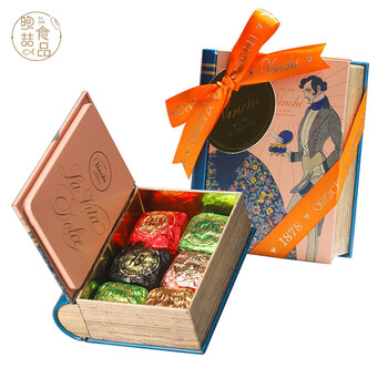 意大利进口venchi闻绮鱼子酱巧克力礼盒铁书款送女友生日礼物糖果