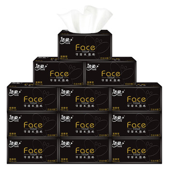 古龙香水纸巾洁柔纸巾抽纸3层face黑面子古龙香水味抽纸150抽包12包