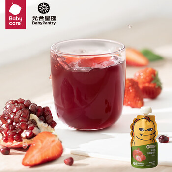 光合星球（THE BABYPANTRY）babycare婴幼儿果汁辅食果乐乐石榴草莓汁宝宝果蔬饮品116g/袋