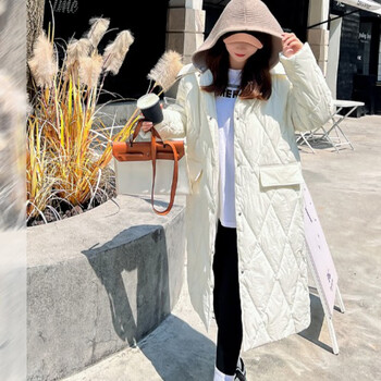 婉曼朵羽绒服女大码胖mm秋冬装连帽中长款棉服过膝200斤胖mm宽松显瘦