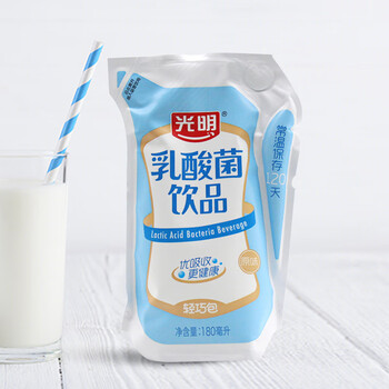 光明酸奶乳酸菌轻巧包风味发酵乳儿童早餐常温牛奶饮品 原味整箱装24