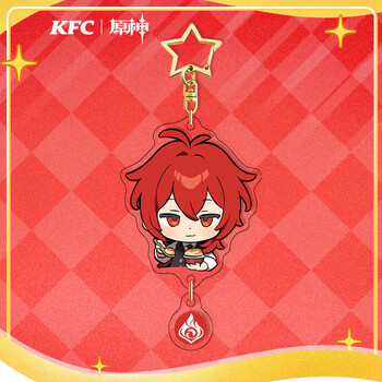 原神肯德基kfc联动周边迪卢克诺艾尔立牌钥匙扣徽章礼品摆件挂件肯迪