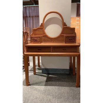 严明华红木家具缅甸花梨学名大果紫檀明式梳妆台中式化妆台