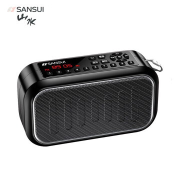 山水（SANSUI） E62黑色 蓝牙音箱便携式收音机录音机插卡插U盘迷你小型音响低音炮