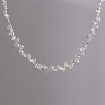 甘夏巴洛克项链精品强光碎银子巴洛克小花瓣珍珠项链女轻奢感锁骨链