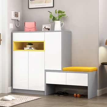 强象进门鞋柜坐凳一体靠墙家用门口可坐式鞋柜换鞋凳一体收纳柜定制n9