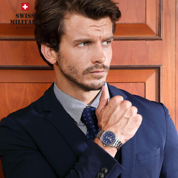 瑞士军表（SWISS MILITARY） 瑞士原装进口手表男ETA机芯全球联保五年精钢材质金典三针设计 30200.18-数字蓝盘-钢带