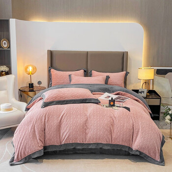 rabeanco 牛奶绒四件套全消光防静电导电丝 秋冬加绒加厚双面保暖床上