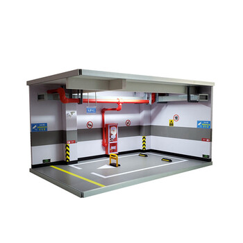 玩具停车库 1:18汽车模型仿真车库场景地下模拟停车位展示盒防尘罩
