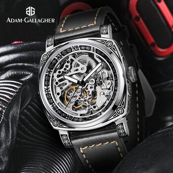 意大利ag品牌男士手表男款全自动镂空机械表男生轻奢时尚个性潮流夜光