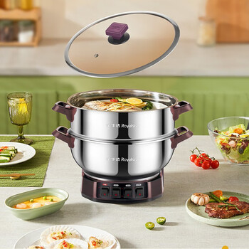 荣事达(royalstar)电炒锅不锈钢家用多功能炒菜锅电热锅大容量电火锅