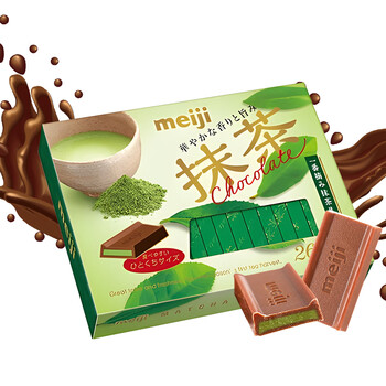 明治钢琴抹茶巧克力盒装26片120g(代可可脂) 生日圣诞节礼物送女友