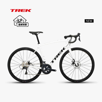 崔克（TREK） 公路车 DOMANE AL 3 碳纤维前叉禧玛诺变速碟刹舒适耐力公路自行车直邮到家 白色 车架尺寸 - 61CM 18速