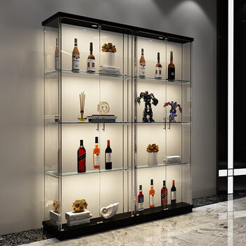 松品(songpin) 松品玻璃酒柜透明展示柜家用客厅靠墙双面玻璃边柜陈列
